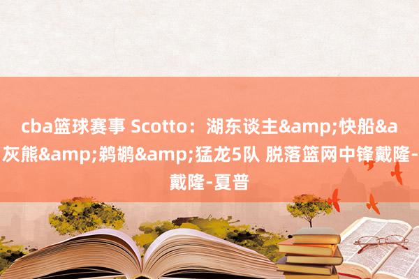 cba篮球赛事 Scotto：湖东谈主&快船&灰熊&鹈鹕&猛龙5队 脱落篮网中锋戴隆-夏普